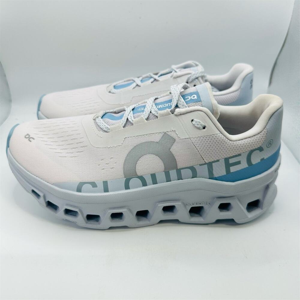 On Running Cloudmonster Women's Running Shoes Frost/Wash White Blue Size 8 - Picture 3 of 9